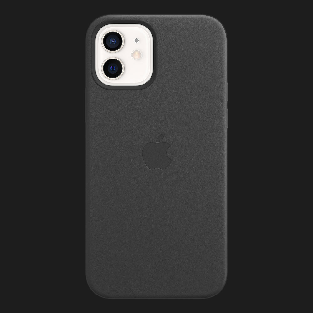 Оригінальний чохол Apple Leather Case with MagSafe для iPhone 12 mini (Black) (MHKA3)